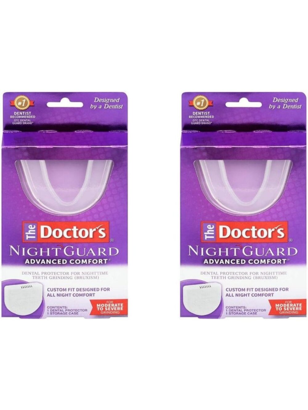 Dental Night Guard for Teeth Grinding Relief - 2 Pack, Comfortable & Effective
